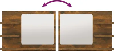 Two mirrored cabinet doors with shelves on the sides, set against a white background.