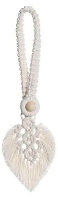 2er-Set Vorhanghalter Blätter-Design handgefertigt Beige