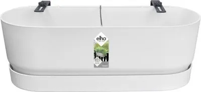 Immagine prodotto di Vaso da fiori - Bianco - Ø25cm - Fioriera da balcone con supporto e serbatoio