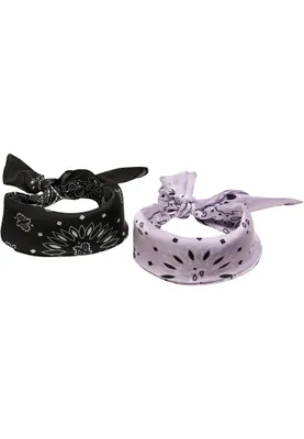 Produktbild von Urban Classics TB3567 | Satin Bandana 2-Pack - Farbe: black/lilac - Größe: One Size