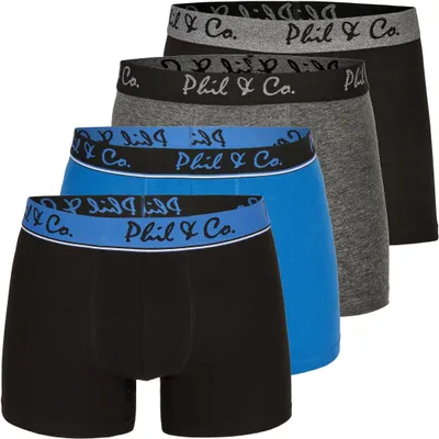 Produktbild von 4er Pack Phil & Co Berlin Jersey Boxershorts Trunk Short Pant FARBWAHL - Farbe: DESIGN 13, Grösse: XL