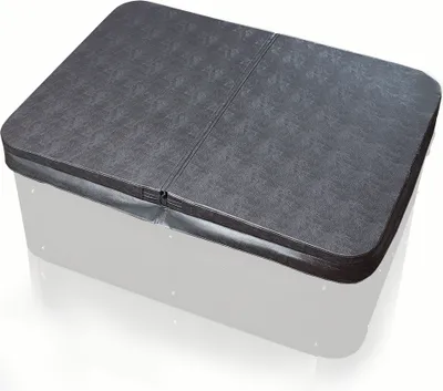 A dark gray hot tub cover is shown on a white background.