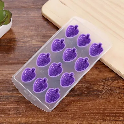 Produktbild von Eiswürfelform aus Silikon Eiswürfelbehälter Design Eiswürfelschale Eiskugelform BPA Frei Traube Silikon Violett