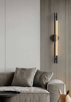 Immagine prodotto di Serpe- lampada da parete moderna a LED nera, lineare