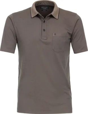 Produktbild von Casa Moda Poloshirt kurzarm braun meliert weite Passform
