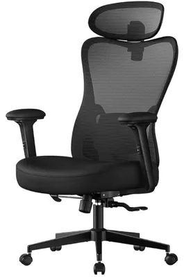 Obrázok produktu pre Ergonomická kancelárska stolička OBN066BH01, nosnosť až 150 kg, čierna farba