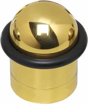 Produktbild von INTERSTEEL Türpuffer Ø 28 mm Höhe 44 mm Leichtmetall Messing poliert Dübelmontage