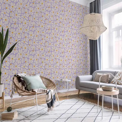 Zdjęcie produktu dla Vlies Tapete - Cute Creamy Little Flowers - Małe kwiaty z kremowymi płatkami na niebieskim tle. 50x1000 cm Blumen b-C-10447-j-a