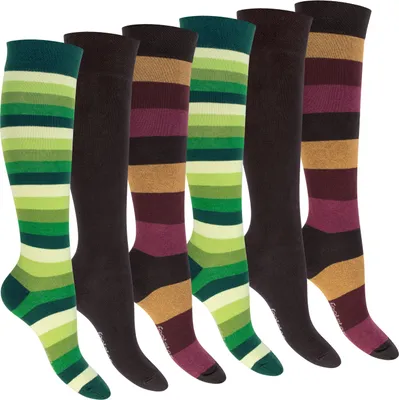 Produktbild von Footstar Damen Kniestrümpfe geringelt (6 Paar) - Safari 35-38