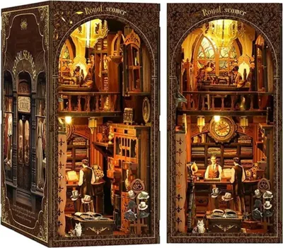 Obrázek produktu pro Habarri | DIY Book Nook - Královský krejčí - Puzzle 3D - Miniaturní Dům s Nábytkem a LED Osvětlením