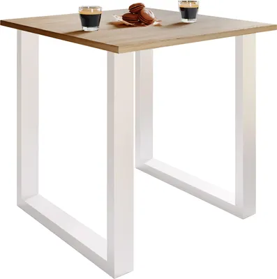 Image de Table à manger en bois premium | H. 76 x L. 80 x D. 50 cm | Table à manger de cuisine Xona U