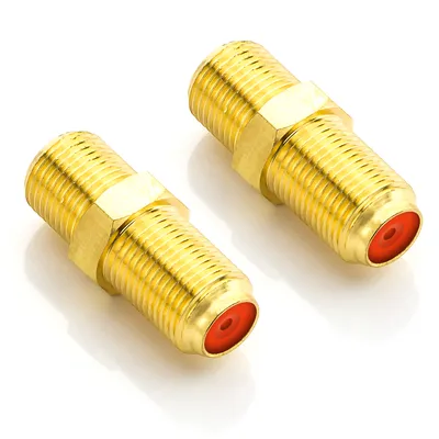 Produktbild von deleyCON SAT Adapter Verbinder Koaxialkabel verlängern 2X F-Buchse Vergoldet für Sat Kabel BK Anlagen - 2 Stück