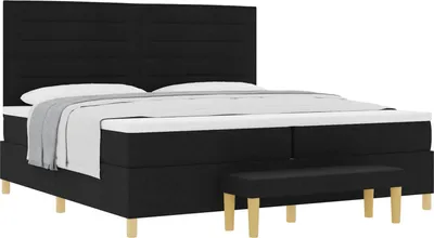 Produktbild von Boxspringbett mit Matratze Schwarz 200 x 200 cm Stoff