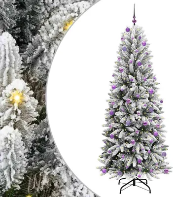 Produktbild von vidaXL Künstlicher Weihnachtsbaum mit 300 LEDs mit Ständer Weiß 240 cm
