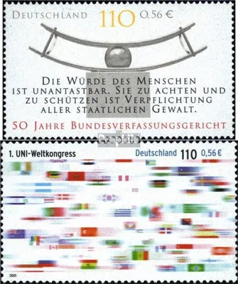 Produktbild von Briefmarken BRD (BR.Deutschland) 2001 Mi 2214,2215 (kompl.Ausg.) gestempelt Bundesverfassungsgericht