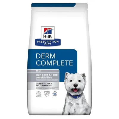Produktbild von Trockenfutter für ausgewachsene Hunde, verschreibungspflichtige Diätfuttermittel DERM COMPLETE MINI - HILL'S