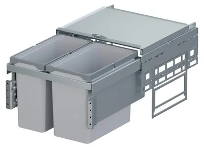 Produktbild von Vauth-Sagel VS ENVI Space Mülltrennsystem 1 x 16 + 1 x 22 Liter 500 mm Weißalumi