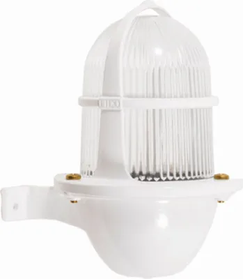 Produktbild von Außenwandlampe Glas Echt-Messing E27 IP64 H: 22 cm Weiß Maritim Außenwandleuchte