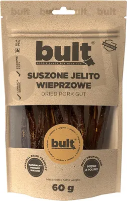 Zdjęcie produktu dla Naturalny Gryzak Dla Psa Przysmaki Bult Suszone Jelito Wieprzowe 60G
