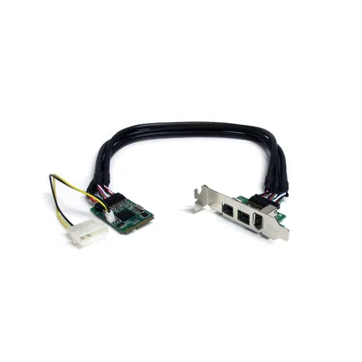 Obrázok produktu pre StarTech.com MPEX1394B3, Pcie, IEEE 1394/Firewire, Plná výška / nízky profil, PCIe 1.1, Čierna, Nerezová oceľ, Texas Instruments - XIO2213B