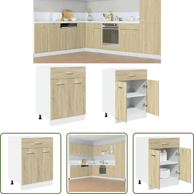 Obrázek produktu pro The Living Store zásuvková skříňka Sonoma dub 60x46x81,5 cm materiál na bázi dřeva