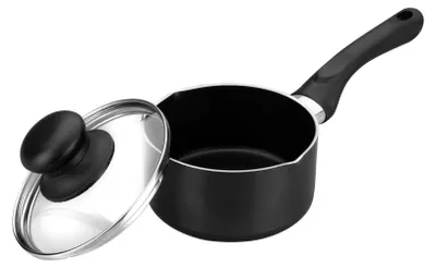 Productafbeelding van Ibili 406412 Kookpan 12 cm, aluminium, inclusief deksel, diameter 12 cm, geschikt voor inductiekookplaten, antiaanbaklaag