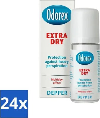 Obrázek produktu pro Odorex Depper - Roll-on deodorant - Extra suchý - Silná ochrana - 50 ml - Hodnotné balení - 24 kusů