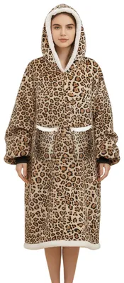 Imagen del producto de Manta con capucha tipo sudadera, con mangas y bolsillo