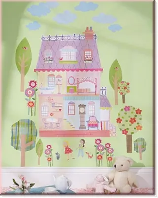 Immagine prodotto di Adesivo murale casa delle bambole Wallplay autoadesivo