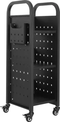 Immagine prodotto di Carrello portatutto a 3 ripiani con ripiani a L su un solo lato, colore nero
