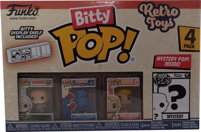 Obrázek produktu pro Funko Bitty Pop! Retro hračky – Mr Monopoly, Barrel Of Monkeys, Stretch Armstrong + Mystery-Figur, 4 vinylové figurky, sběratelské figurky