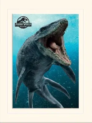 Zdjęcie produktu dla JURASSIC WORLD: UPADŁE KRÓLESTWO (MOSAZAUR) – z Passe-Partout – 30 x 40 cm – Plakat
