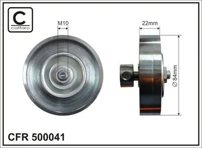 Produktbild von CAFFARO 500041 Spannrolle Keilrippenriemen 84mm für NISSAN MICRA III (K12) für OPEL Vectra C Caravan (Z02) für FORD Scorpio II Kombi (GNR, GGR)
