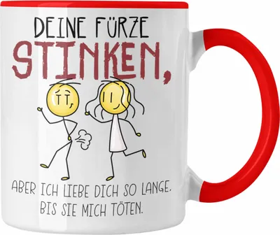 Produktbild von Trendation - Deine Fürze Stinken Tasse Geschenk Valentinstag Partner Freundin Liebe (Rot)