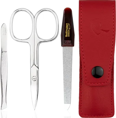 Produktbild von marQus Nagelset 3-teilig – Nagelschere, Pinzette, Nagelfeile – Rot