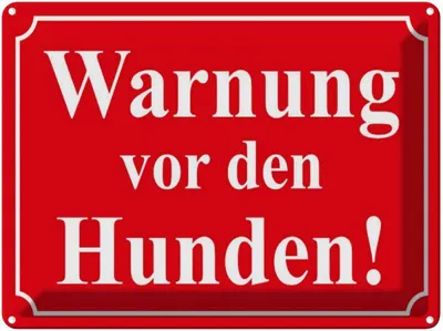 Produktbild von vianmo Blechschild 30x40 cm Warnung vor den Hunden (rot) Hund