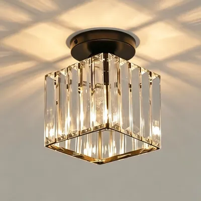 Produktbild von Comely Schwarz Suadratische Kristall DecKenleuchte Modernes Design