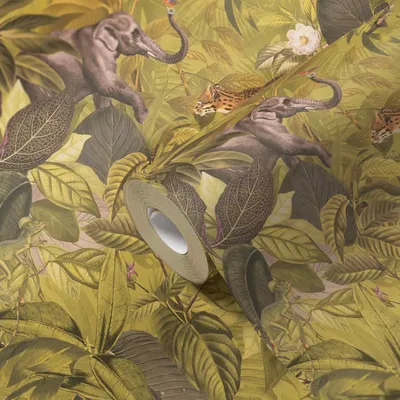 Produktbild von A.S. Creation | Botanical Tapete | Vliestapete | Kollektion PintWalls | 387242 | Grün | 10.05 x 0.53 m | Dschungeloptik | Wohnzimmer | Flur | Büro | Küche | Wohnräume