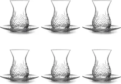 Obrázok produktu pre Čajová súprava Pasabahce Timeless 155 ml (5 3/4 oz) - 12-dielna súprava s podšálkami