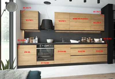 Produktbild von Küchenzeile TREVISO mit Arbeitsplatte 335cm HETTICH Vollauszug lava Front Pembroke - schwarz matt