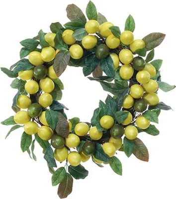 Produktbild von artplants.de Deko Kranz SILVANI aus Zitronen, gelb, Ø40cm - Künstlicher Kranz
