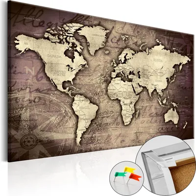 Immagine prodotto di Quadro in sughero non tessuto - Carte Precious World 90x60 cm k-A-0064-p-c