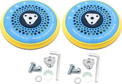 Produktbild von 2x Trade-Shop Klett Schleifteller / Stützteller Ø 150mm M8 5/16" Gewinde + Adapter Set kompatibel mit Rupes Makita Festool Dynabrade Mirka Exzenterschleifer
