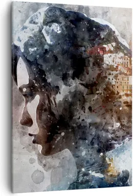 Produktbild von Bild auf Leinwand - Leinwandbild - Einteilig - Frau Abstraktion - 50x70cm - Wand Bild - Wanddeko - Wandbilder - Leinwanddruck - Kunstdruck - Wanddekoration - Leinwand bilder - Wandbild - PA50x70-3956