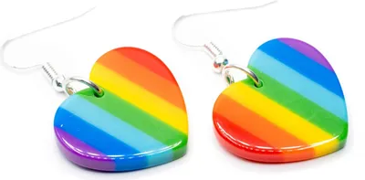 Produktbild von Herz Ohrringe Miniblings Hänger Regenbogen Farben Liebe bunt LGBTQ+