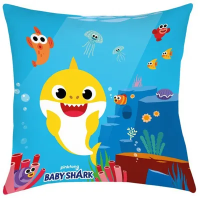 Produktbild von Baby Shark Zierkissen 40 x 40 cm Blau