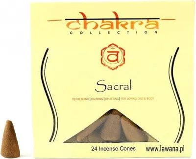 Immagine prodotto di Coni di incenso SACRAL per il 2° chakra, 24 pezzi, Song of India