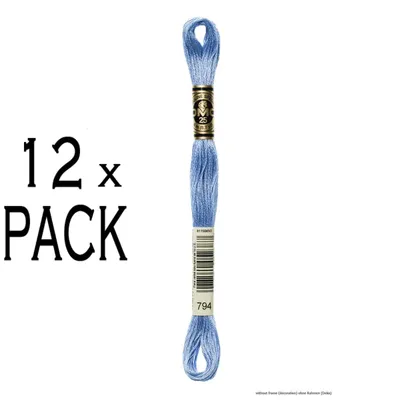 Immagine prodotto di 12x Filo da ricamo DMC Mouline Special 117MC -794, 6 veli, 8m, PU