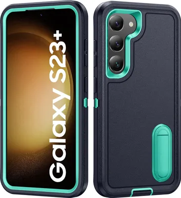 Produktbild von Hülle für Samsung Galaxy S23+ Hybrid Dreilagige Robust Stoßfest Schwerlast Schutzhülle mit Ständer Blau