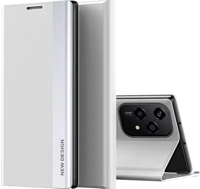 Obrázek produktu pro Pouzdro na Honor 200 Lite, MagnetickéPolyuretanKožené Pouzdro s Funkcí Stojánku pro Honor 200 Lite Bílý